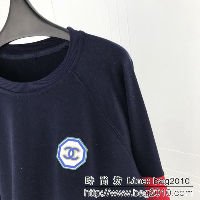 CHANEL香奈兒 小香中古系列 vintage ins超火拼色袖寬鬆 百搭衛衣 情侶款 ydi1110